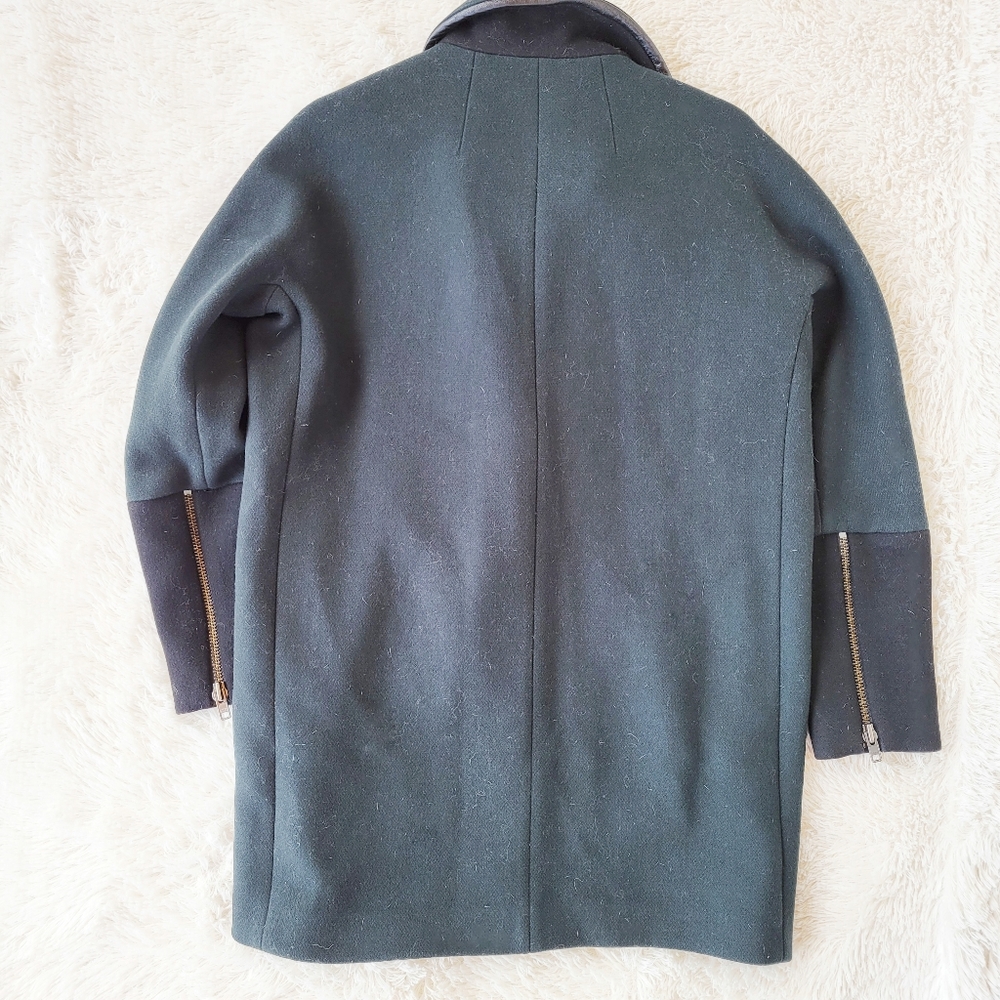 Madewell City Grid Asymmetrical Zip Wool Coat - Picture 6 of 8